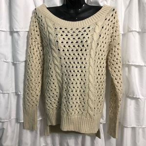 Hazel cream open weave sweater Sz Small